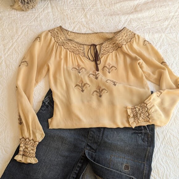 Denim skirt w Leather details- Made in Italy Size Small - Picture 2 of 16